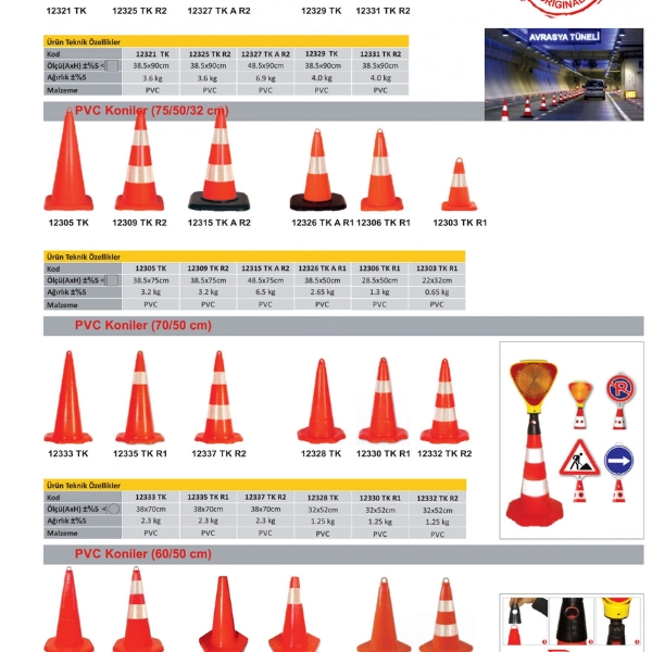 Plastik ve Metal Trafik Otopark Ekipmanları